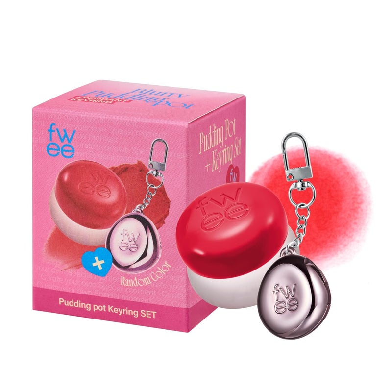 fwee Blurry Pudding Pot Keychain SET Airbrushed Blush Lip Buildable Pigment Longlasting Lightweight Easy to Blend Natural Soft Matte Finish Makeup Dday Neon Red 017 oz - Image 3