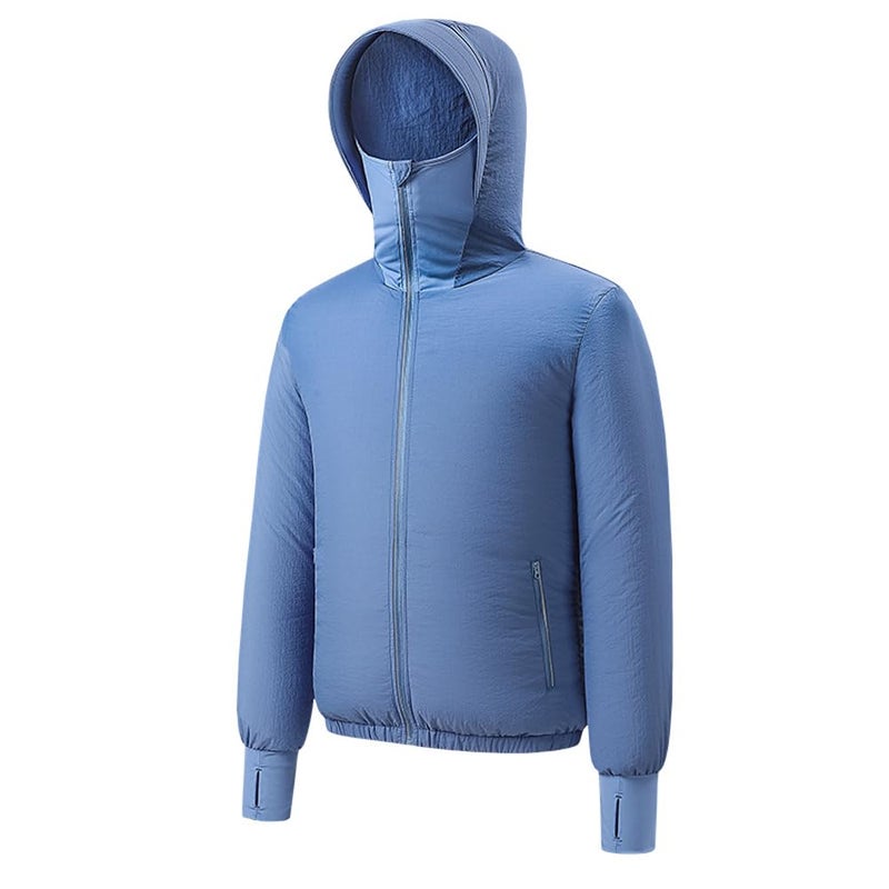 Meichoon Sun Protective Jacket for Men Hooded Lightweight Long Sleeve Sun Shirt with Fans Cooling Clothes Ideal for High Temperature Work