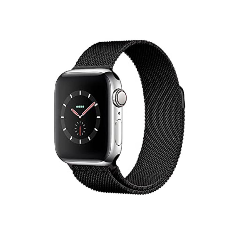 AWH Stainless Steel Mesh Band Compatible with Apple Watch 38/40mm – Adjustable Milanese Loop Strap for iWatch SE/Series 6/5/4/3/2/1 (Black) - Image 2