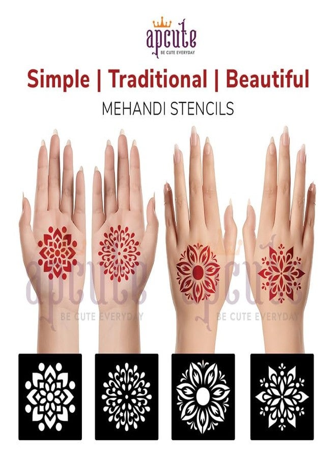 Apcute 18pc Combo Pack Mehandi Stencil Sticker, Mehendi stencil bridal, Tatoo Heena Mehndi Design Sticker for Women, Girls and Kids, Quick and Easy to use - 18PC-117-118-57-58 - Image 3