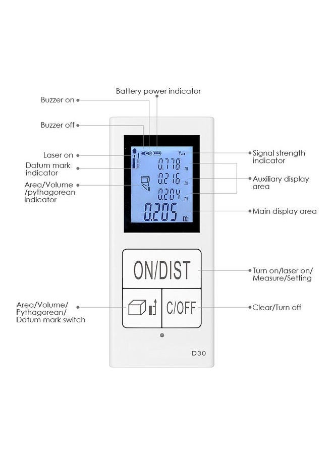 NIBEMINENT - Mini Handheld Laser Distance Meter 30m - Image 1