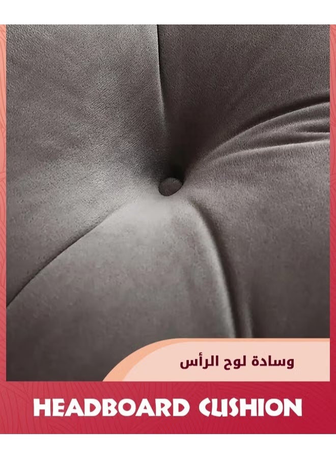 قائمة المنتجات ذات الصلة وسادة الرأس,وسادة على شكل التاج على جانب السرير مع الحواف المتحركة,قراءة وسادة السرير الناعمة مع الضماد,مناسبة لمشاهدة التلفزيون,قراءة الرأس مكبر,90X55X16CM,رمادي,, - Image 5