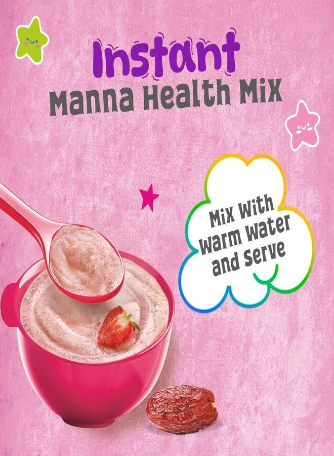 Manna Health Mix Instant Multigrain Cereal, Strawberry, Banana, Dates, with Milk. Made with Real Fruits and 7 Supergrains and Millets. No Added Sugar, No Artificial Colour, Flavours 200g - Image 4