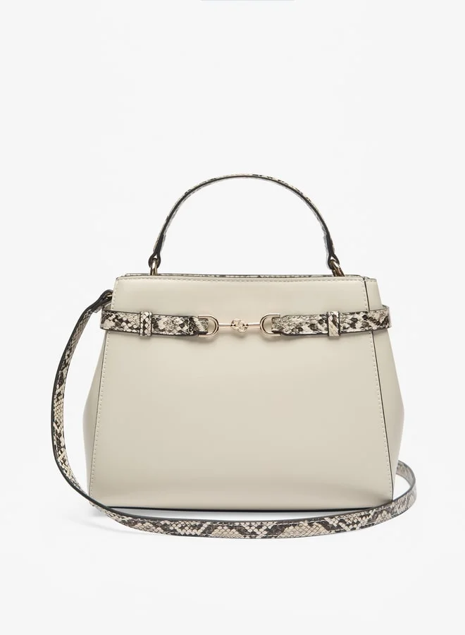 سيليست Women's Animal Print Tote Bag with Detachable Strap and Zip Closure