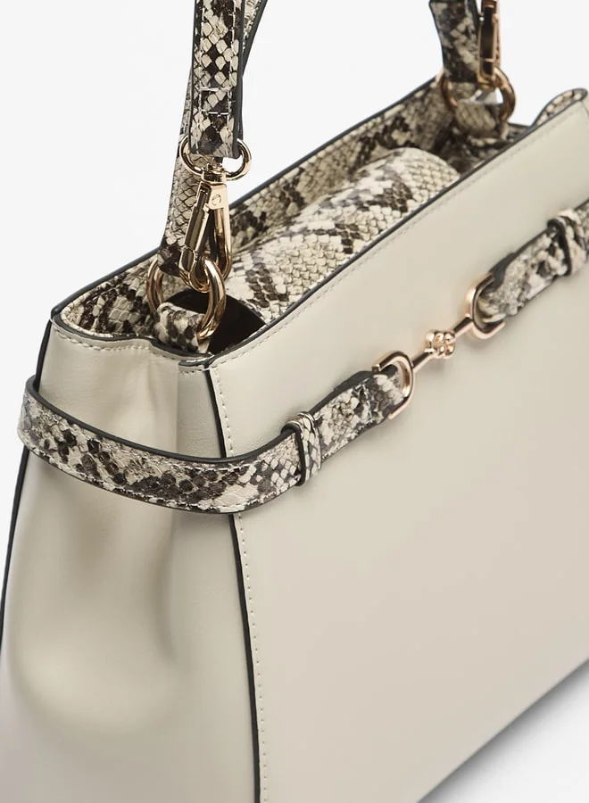 سيليست Women's Animal Print Tote Bag with Detachable Strap and Zip Closure