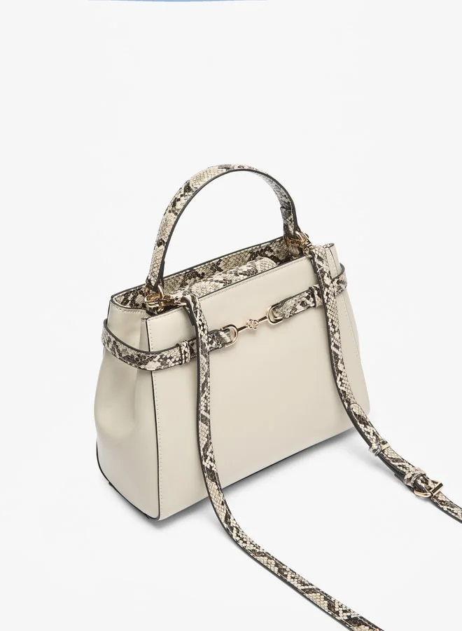 سيليست Women's Animal Print Tote Bag with Detachable Strap and Zip Closure