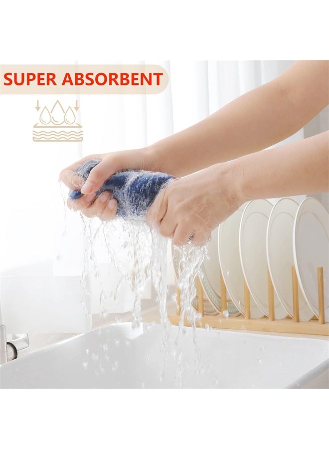 6 حزمة 100٪ القطن وافل نسيج مطبخ طبق الأقمشة، فوق الناعمة امتصاص سريع التجفيف طبق المناشف، 12x12 بوصة، الأزرق - Image 3