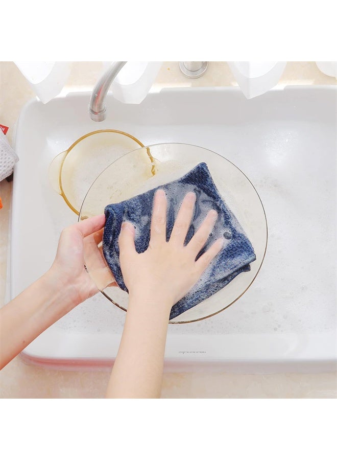 6 حزمة 100٪ القطن وافل نسيج مطبخ طبق الأقمشة، فوق الناعمة امتصاص سريع التجفيف طبق المناشف، 12x12 بوصة، الأزرق - Image 4