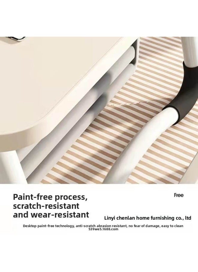 Multifunctional Foldableable Bed Small Table, Dormitory Cartoon Study Computer Table, Home Simple Lazy Desk-Color:Curved Anti-slip Leg Slot Cup Holder 60*40*28 White  - Image 5