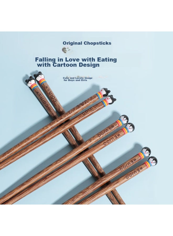 Corn Children's Chopsticks For Ages 6-12, Wooden Household Chopsticks, Non-slip Baby Chopsticks, For Girls 5-4, Kindergarten Use, 8 Short - Image 4