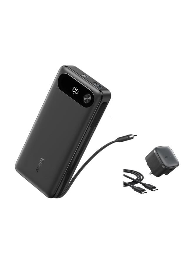 Anker Power Bank, 20,000mAh Portable Charger with Built-In USB-C Cable, 87W Max Fast Charging Battery Pack, For MacBook, iPhone 17/16 Series, Samsung, Switch, and More & Nano 45W Type C Fast Charging Charger, Compact and Folddable Plug, USB-C Charger Block for Samsung Galaxy S25 Ultra/S24 Series, iPhone 17 Series, MacBook, Pixel 9, iPad (6 ft Cable Included) Bundle - Image 1