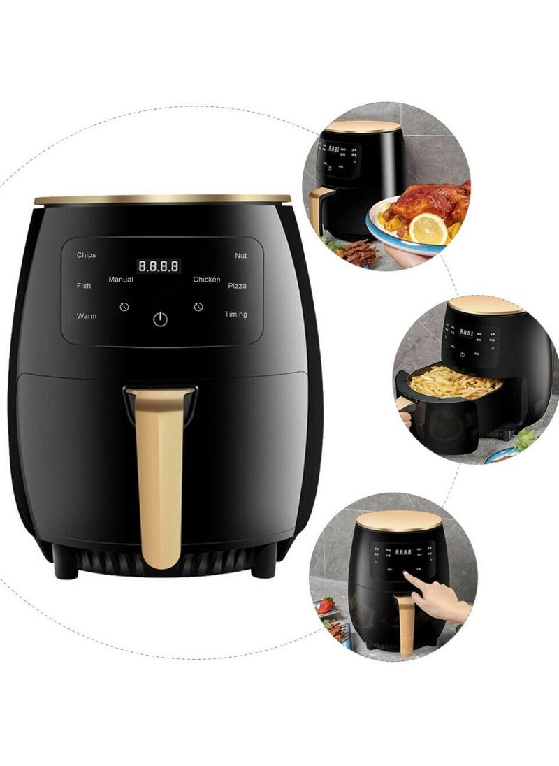 DubaiGallery - Kitchen Digital 6L Air Fryer With Flat Basket,LED Touch Screen Air Fryer,Non-Stick Dishwasher-Safe Basket - Image 1