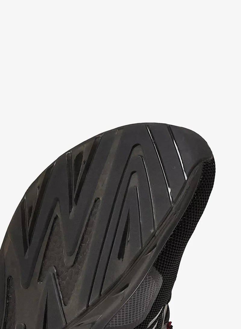 CAMPUS Blk/Red Men’s Black Running Shoes – Breathable Knit Upper Shoes with Stylish Contrast Detailing for Men | Best Price UAE