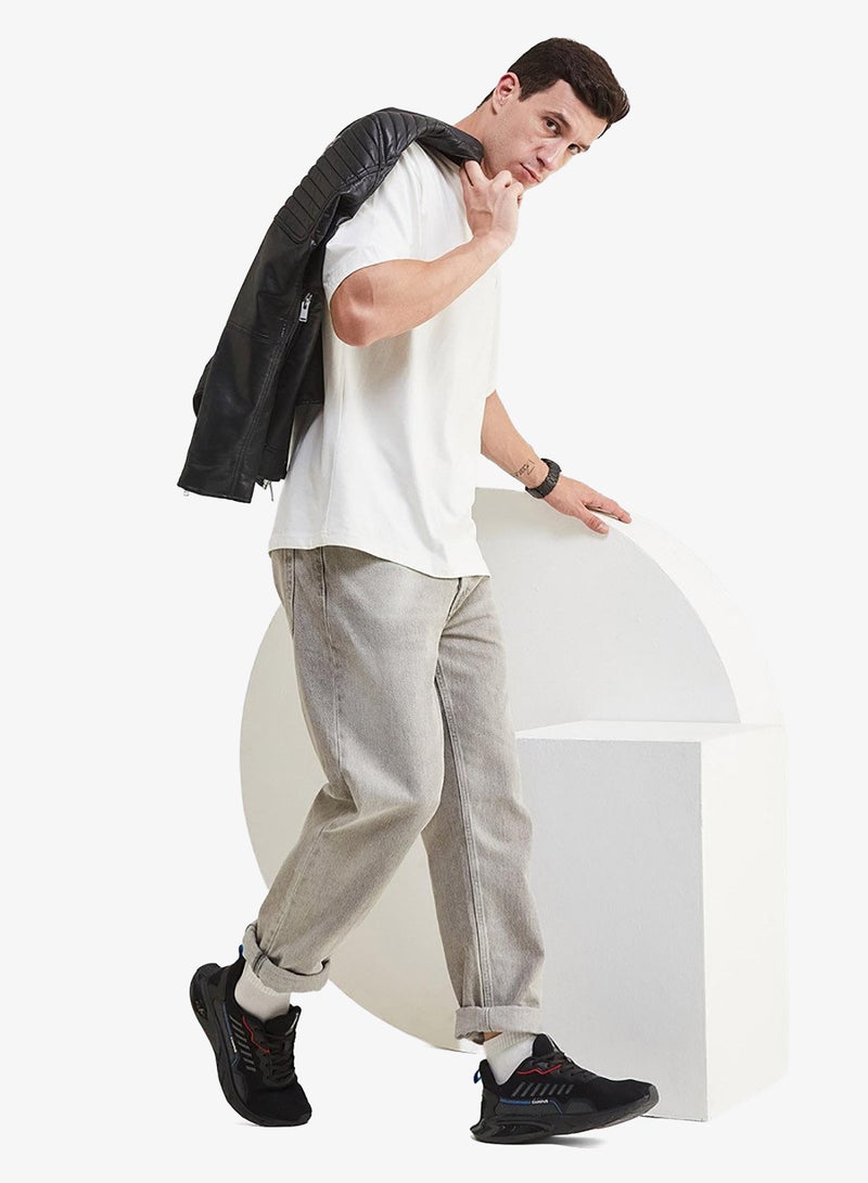 كامبس حذاء جري رجالي أسود بنعل شبكي مسامي وتفاصيل أنيقة متباينة - Image 5