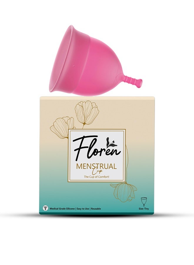 فلورن كأس الحيض القابل لإعادة الاستخدام من فلورين: معتمد من إدارة الغذاء والدواء الأمريكية، 100% من السيليكون الطبي، يوفر حماية ضد التسرب لمدة 8-10 ساعات، مما يضمن أقصى درجات الراحة والملاءمة. - Image 1