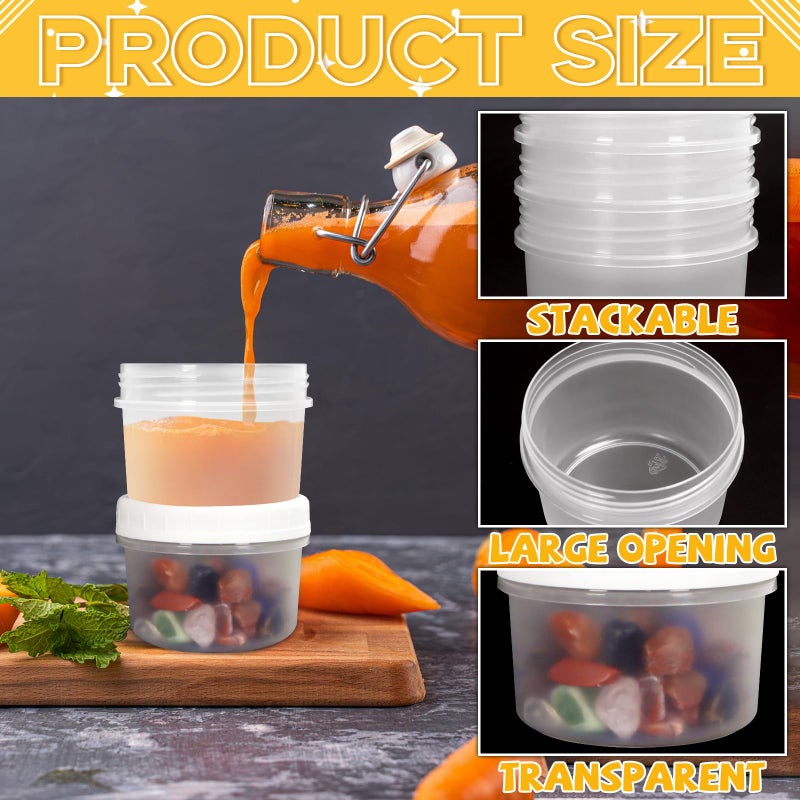 ISUSSER 10 Pack 4oz Reusable Small Plastic Containers with Screw Lids, Small Food Storage Freezer Containers, Stackable Food Storage Jars, Sauce Condiment Jars Lunch Box Accessories - Image 3