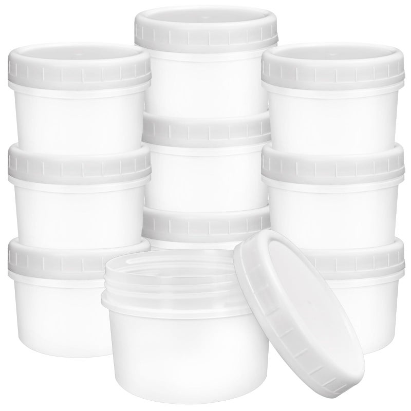 ISUSSER 10 Pack 4oz Reusable Small Plastic Containers with Screw Lids, Small Food Storage Freezer Containers, Stackable Food Storage Jars, Sauce Condiment Jars Lunch Box Accessories - Image 1