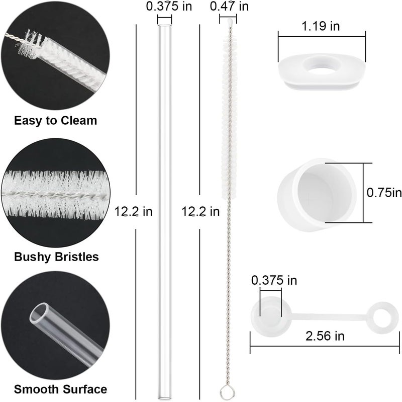 Beonsky Straw Spill Stopper Cover Accessories for Stanley Cup 40 oz 30 oz Quencher, Tumbler Accessories of 6 Straw Replacement with Cleaning Brush, 4 Leak Sproof Plug, 2 Silicone Cover Cap for Stanley - Image 2