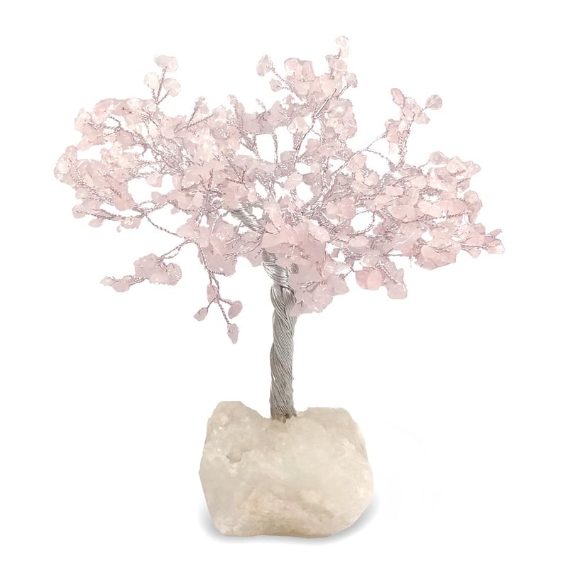 Chitshakti Rose Quartz Crystal Tree with Premium Crystal Base 500 Beads Home Decor Gifting Item Feng Shui Decor Positive Energy and Harmony in Every Branch Unique Handcrafted Art Piece - Image 3