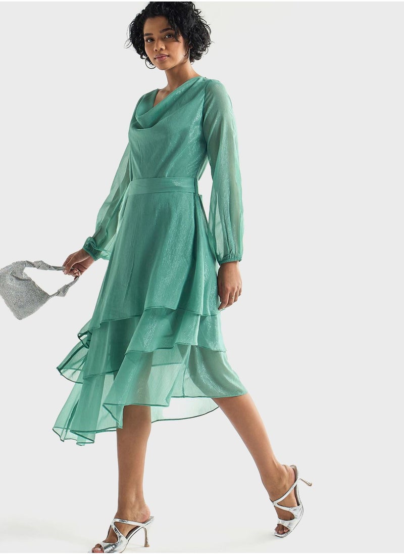 FAV - Cowl Neck Ruffle Dress - Image 1