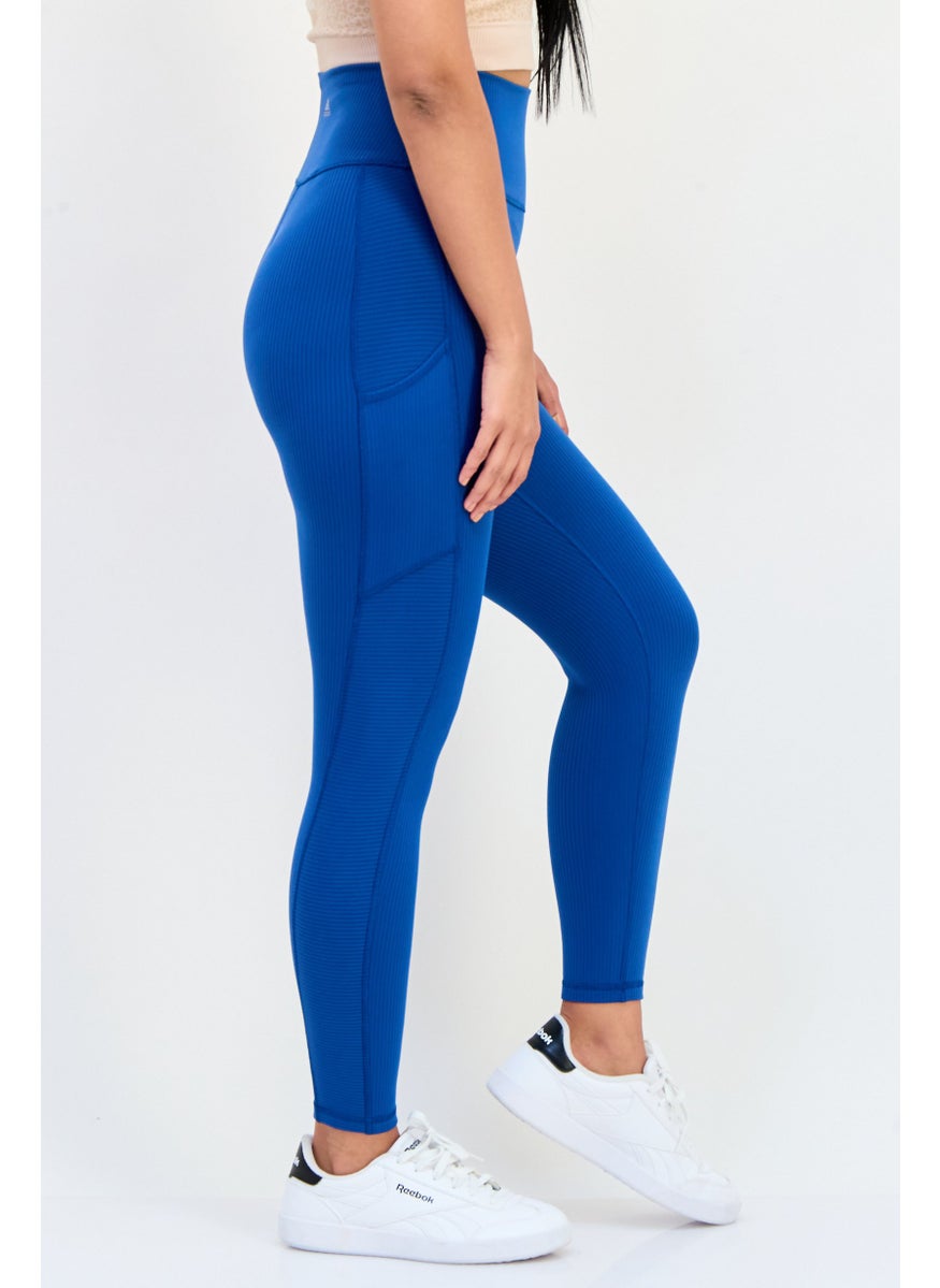 Adidas Women Tight Fit Pull On Yoga Leggings, Blue  - Image 2