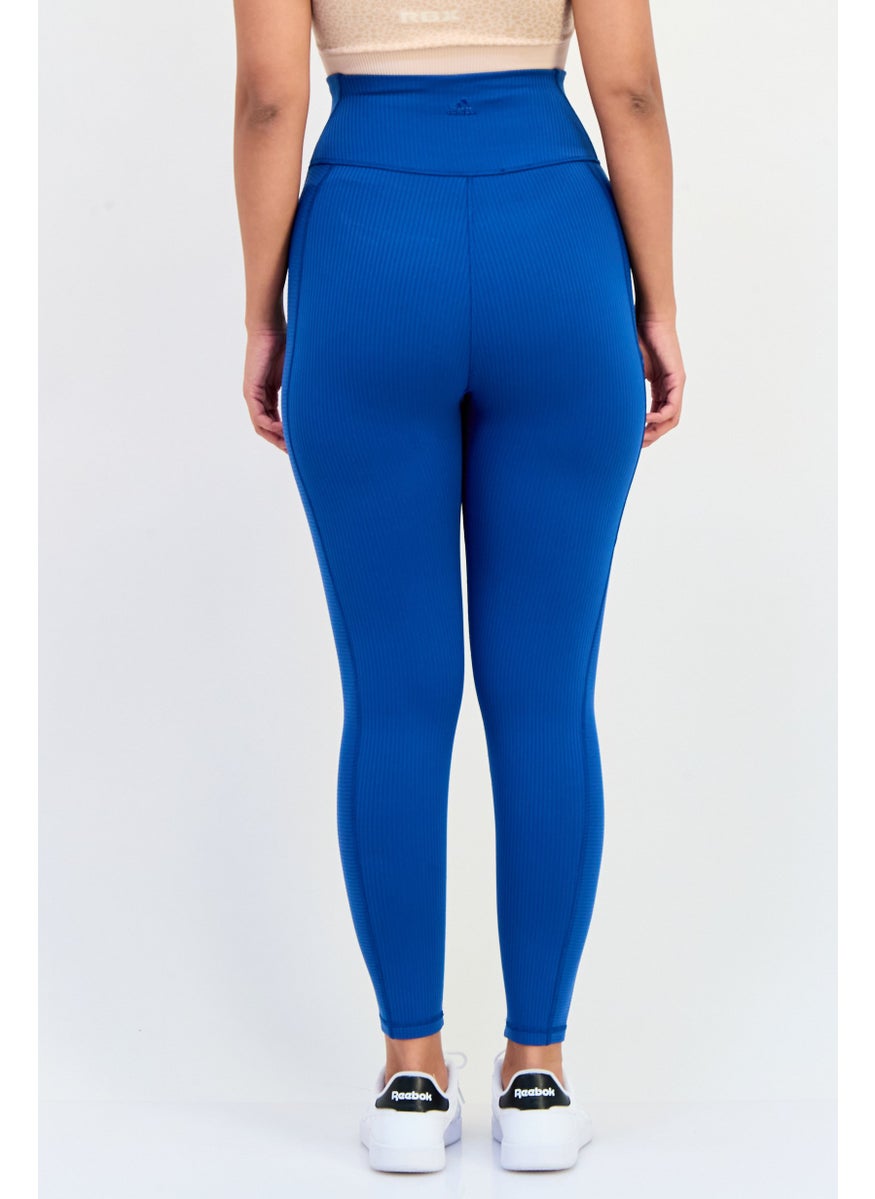 Adidas Women Tight Fit Pull On Yoga Leggings, Blue  - Image 3