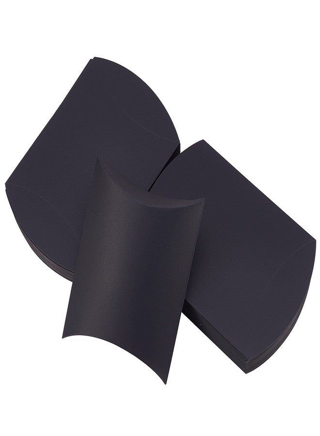 Airssory 50 Pcs 6.5x5.1x1.7 Inches Simple Black Cardboard Paper Pillow Candy Boxes for Halloween Wedding Favors Baby Shower Birthday Festival Party Supplies - Image 1
