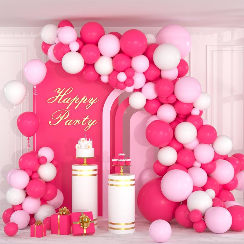 CEUQIESO Rose Red Pink White Balloon Garland Arch Lihgt Pink White Balloons Rose Red Balloons Valentines Party Balloons for Wedding Anniversary Girl Birthday Baby Shower Bridal Shower Party Decors - Image 2