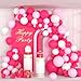 CEUQIESO Rose Red Pink White Balloon Garland Arch Lihgt Pink White Balloons Rose Red Balloons Valentines Party Balloons for Wedding Anniversary Girl Birthday Baby Shower Bridal Shower Party Decors - Image 3