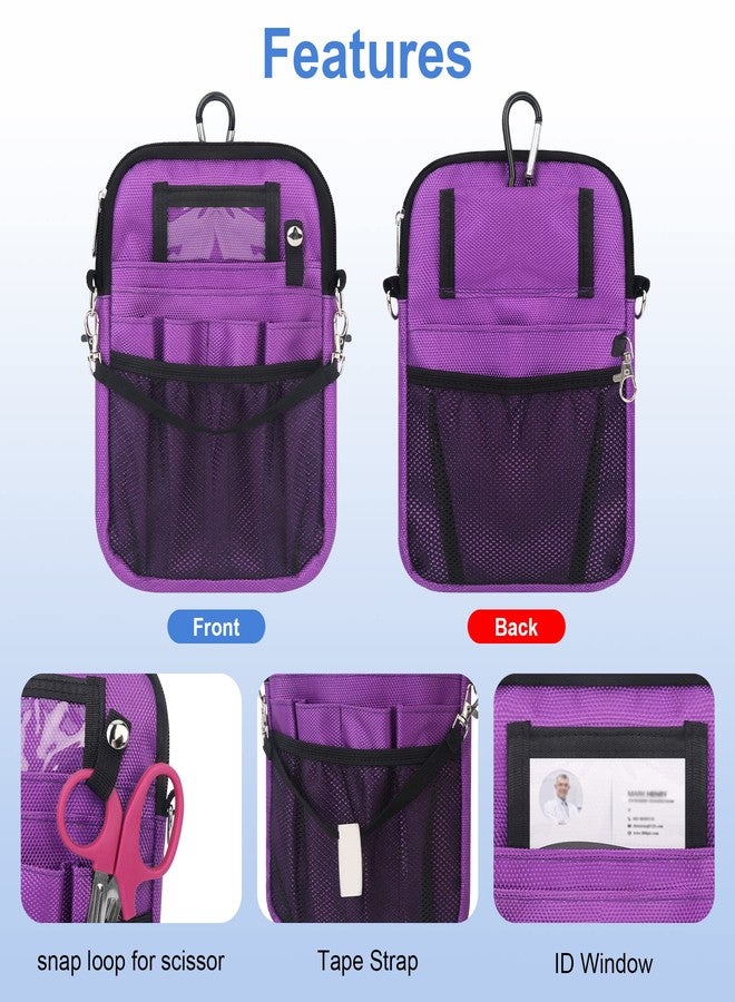 BOVKE Nurse Fanny Pack with Medical Gear Pockets, Tape Holder, Medical Bag Nurse Waist Pouch Organizer with Utility Storage for Stethoscopes, Bandage Scissors and Other Emergency Supplies, Purple - Image 4