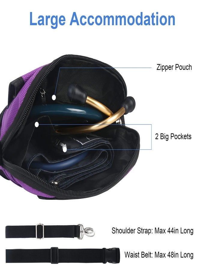 BOVKE Nurse Fanny Pack with Medical Gear Pockets, Tape Holder, Medical Bag Nurse Waist Pouch Organizer with Utility Storage for Stethoscopes, Bandage Scissors and Other Emergency Supplies, Purple - Image 3