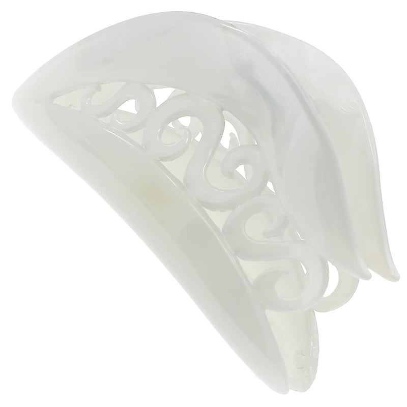 Camila Paris CP3213 French Hair Clip for Women for Thick Hair for Long Curly Wavy Hair White Girls Hair Claw Clips Jaw Styling Big Claw Clip for Thick Hair Strong Hold No Slip Grip Made in France