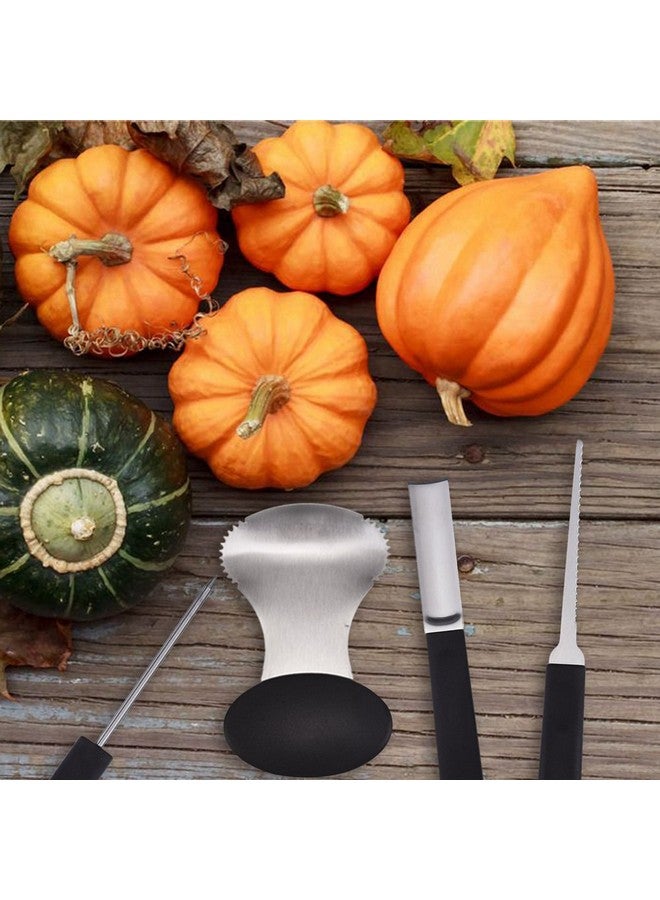 Antner Pumpkin Carving Tools Kit, 4 Pieces Heavy Duty Stainless Steel Carving Tools Set and 6 Pieces Halloween Pumpkin Carved Stencils Stickers - Image 2