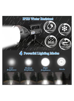 Toby's Outdoor Searching Light Handheld Spots Lamp with Adjustable Tripod Low Medium Strong Light High Bright Flash Light 4 Diverse Lighting Modes Built-in 3 * 8000mAh High Capacity Rechargeable Cell  - Image 3
