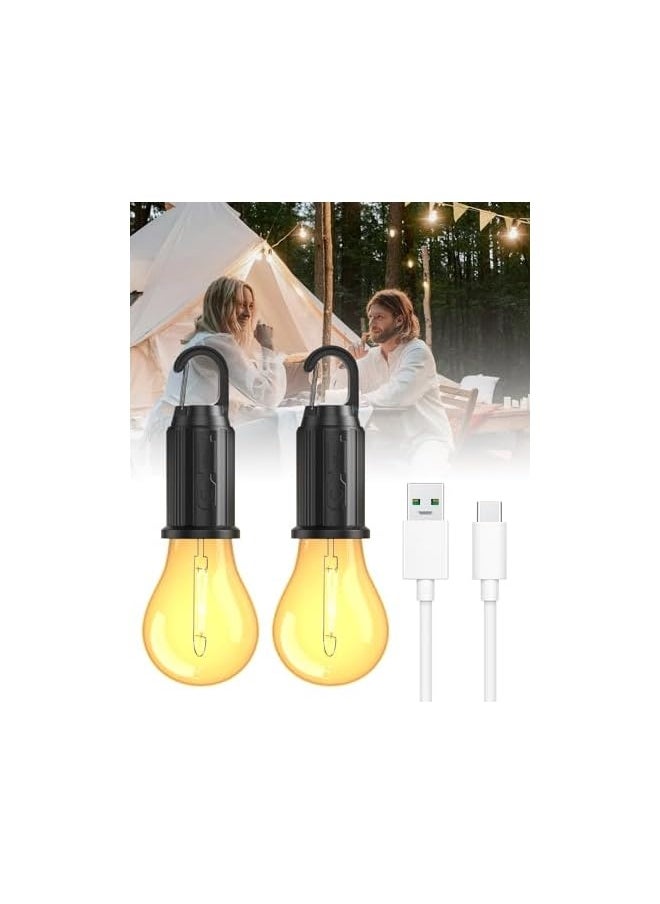 erorex Camping light Portable, LED Tent Light, Hurricane Emergency Lights, Camping Light Bulbs Camping Tent Bulb for Camping Hiking Backpacking Fishing, Battery Powered (2 Packs)  - Image 1
