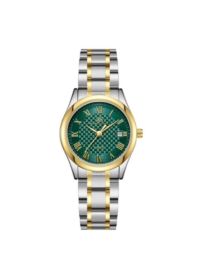 KENNETH SCOTT Women's Analog Display Watch With TT Gold Stainless Steel Strap - K25504-TBTHG