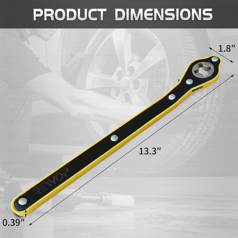 REWOP Universal Car Jack Wrench, 360 forward and reverse knob Labor-Saving design, Scissor Jack Lift Speed Handle Tool, Jack Lug Handle Tool, Tire Wheel Jack Wrench, Ratchet Wrench - Image 2