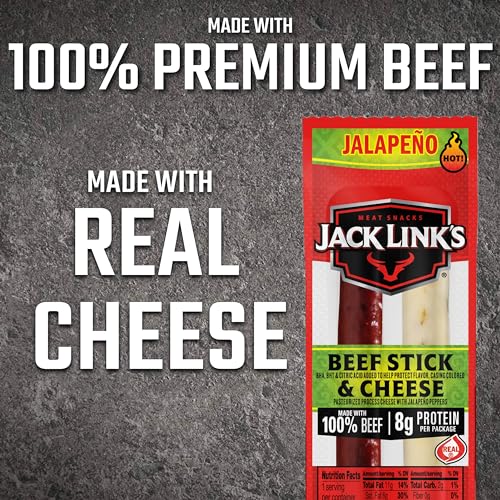 Jack Link's Jalapeno Beef & Cheese Combo, Spicy Snack Pack, Made with 100% Beef and Real Wisconsin Cheese, 8g protein, Great Stocking Stuffers, Individually Wrapped Snacks - 1.2 Ounce (Pack of 16) - Image 5