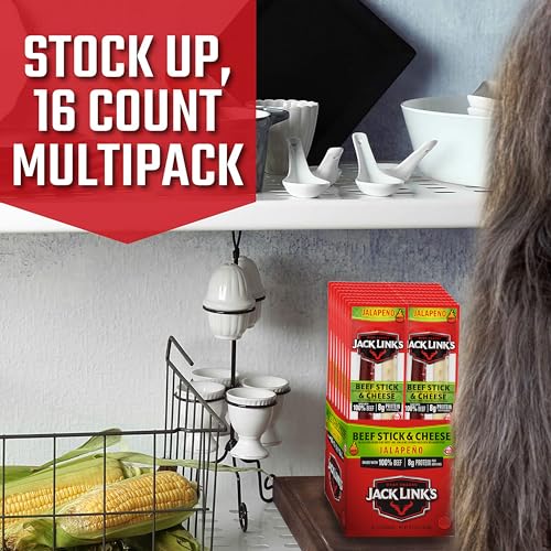 Jack Link's Jalapeno Beef & Cheese Combo, Spicy Snack Pack, Made with 100% Beef and Real Wisconsin Cheese, 8g protein, Great Stocking Stuffers, Individually Wrapped Snacks - 1.2 Ounce (Pack of 16) - Image 3