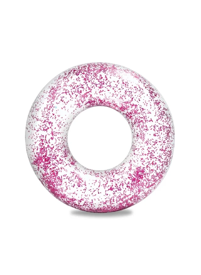 INTEX Vinyl Round Transparent Glitter Inflatable Tube Pink 20 x 6.35 x 22.86 cm 56274