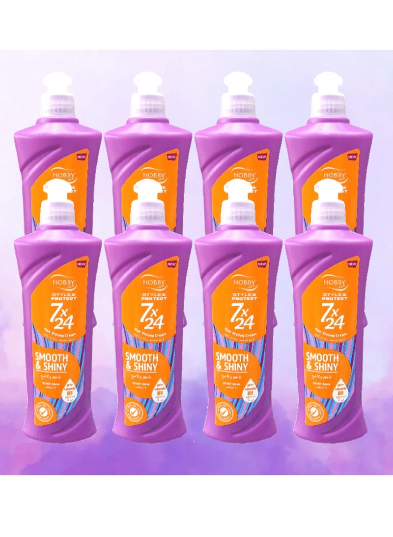 هوبي 8 قطع كريم 7 × 24 لشعر ناعم ولامع 250مل - Image 1