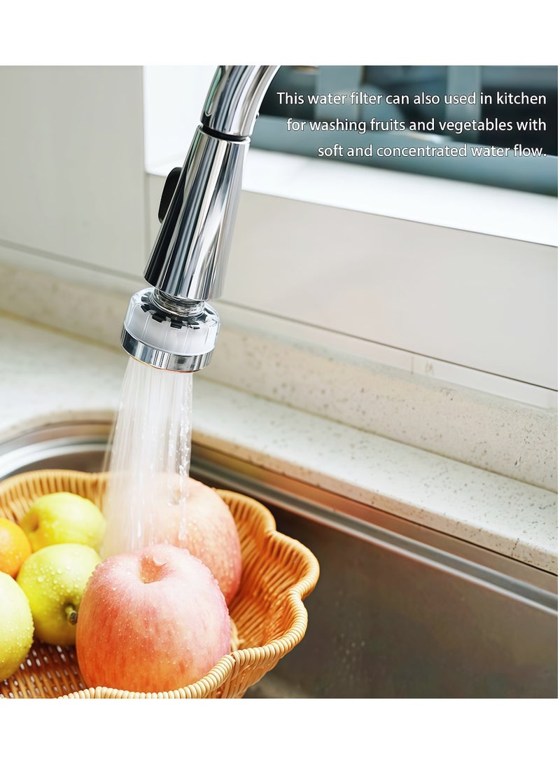 مرشح مياه الصنبور المتميز الجديد 4 في 1 طويل الأمد. مرشح مياه الصنبور القابل للاستبدال للمطبخ والحمام. يزيل 99% من الكلور ويخفف الماء العسر. يخفف من جفاف البشرة، مناسب للبشرة الحساسة. - Image 2