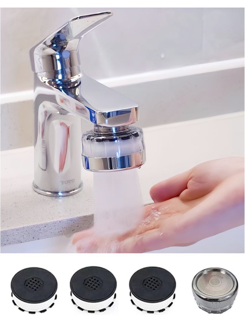 مرشح مياه الصنبور المتميز الجديد 4 في 1 طويل الأمد. مرشح مياه الصنبور القابل للاستبدال للمطبخ والحمام. يزيل 99% من الكلور ويخفف الماء العسر. يخفف من جفاف البشرة، مناسب للبشرة الحساسة. - Image 1