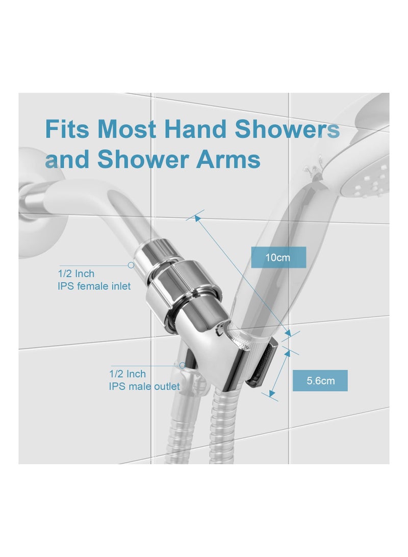 SYOSI Shower Head Holder, Adjustable Shower Head Holder, Chrome Shower Arm Mount for Connecting Shower Arm and Shower Hose - Image 2