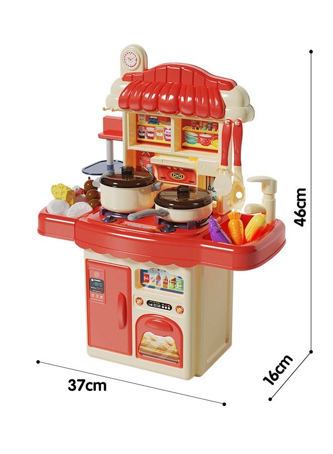 Kids Kitchen Playset, Realistic Simulation of Spray and Play Sink,Pretend Kitchen Play Food Toys with Sound & Light,Indoor Outdoor Play Cooking Toys with Stove Toy Sink Accessories, Pretend Kitchen Play Food Toys for Age 1-3 Kids Boys Girls - Image 2