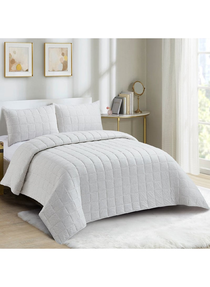 Home Box طقم لحاف صيفي مكون من 3 قطع من القطن الجيرسي من Knitnook مقاس 240 × 220 سم  - Image 1