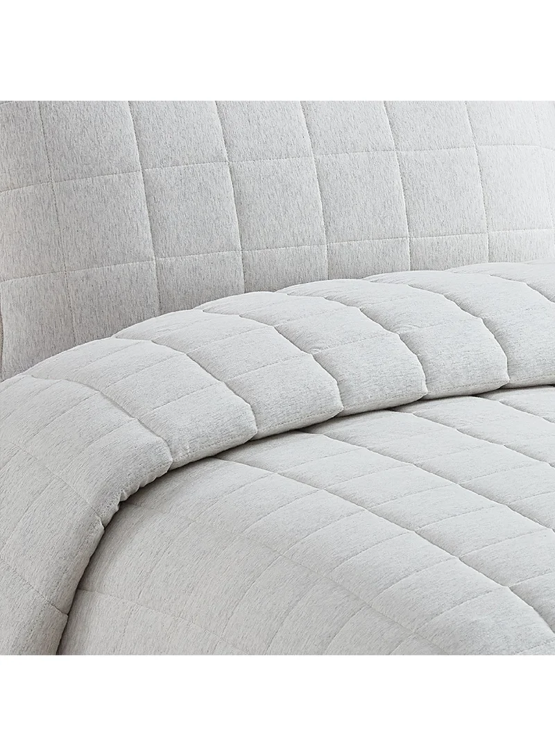 Home Box Knitnook Cotton Jersey 3-Piece King Summer Quilt Comforter Set 240 x 220 cm