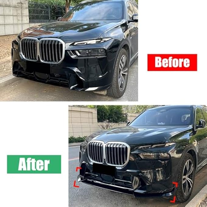 FINMOKAL شفاط أسفل مقدمة السيارة متوافق مع BMW X7 G07 LCI M Sport 2023-2025، مظهر ألياف الكربون - Image 5