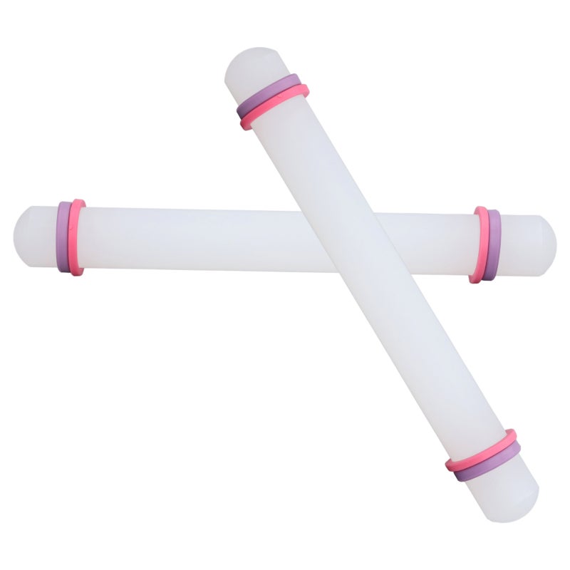 Plastic Rolling Pin: Premium Plastic Nonstick Surface - Sturdy Handle Rounded Ends for Pastries, Noodles, Pizza - Image 4