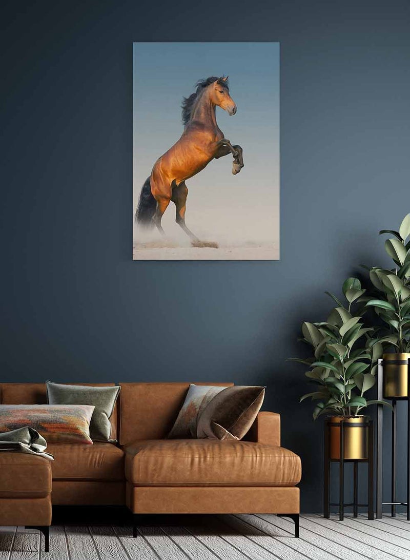 لوحة كانفاس على إطار خشبي، تصميم حصان مع عرف طويل، للمنزل، غرفة المعيشة، المكتب، الديكور - Image 2